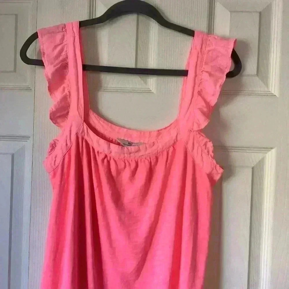 Vineyard Vines Ruffle & Tassle Trim Mini dress Cover up  in Neon Rosa Size Small - Picture 4 of 8